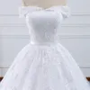 Fansmile 2020 Lace Gowns Wedding Dress Robe Princesse Mariage Plus Size Long Train Tulle Mariage Bridal Wedding Turkey FSM-433T