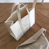 Designer-grande saco de compras jumbo lona totes saco de praia verão branco casual totes ins moda bege branco color326o