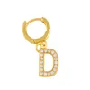 2020 Trenda mody alfabet Leting Earing Zircon Microinlaid Huggie Earring 18K Gold Mosiężne Miedziane kolę dla kobiet Chri1488053