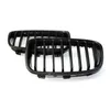 Pair Car Front Black Carbon Wide Kidney Grille Grill For 1 Series F20 2012-2014 ABS Single Slat Racing Grilles