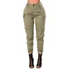 Classic Vintage Women Long Skinny Pant Canvas Cargo Pants Cool Streetwear Fashion Multi-Pockets Jeans For Ladies Casual Pant D30