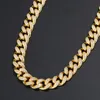 Hip Hop Schmuck Diamant Cuban Link Kette Gold Armband Herren Halskette Euro Out Ketten Luxus Designer Miami Bordstein Halsketten Rapper Mode Zubehör