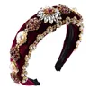 Knoten -Stirnbänder für Frauen geknotete Perle Bunte Strass -Juwelen -Perlen -Breite Band Fashion Stirnbänder für Mädchen böhmian Hairband9005870