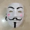 V Branco Máscara Masquerade Máscara Máscaras Eyeliner Halloween rosto cheio Partido Props Vendetta Anonymous Filme Guy Máscaras RRA3557