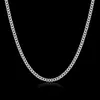 Chains Women's 2mm Side Chain 925 Sterling Silver 16 18 20 22 24 Short Long Fit Charms Necklaces Co262S