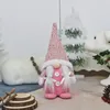 Natale lavorato a maglia cappello lungo bambola senza volto elfo giocattolo festa di Natale ciondolo peluche gnomo bambole albero di natale goccia ornamento decorazioni260L