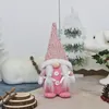 Cappello lungo lavorato a maglia di Natale Bambola senza volto Elfo Giocattolo Ciondolo per festa di Natale Bambole di gnomo in peluche Decorazioni per ornamento a goccia per albero di Natale