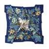 Scarves Designer Twill Silk Shawl Scarf Women Floral Bird Pattern Print Wraps Fourlard Femme Big Size Square 130 130cm295b