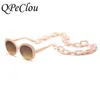 QPeClou 2020 New Fashion Oversized Chain Round Sunglasses Women Brand Designer Big Frame Plastic Shades Female9238751