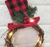 Muñeco de nieve LED para colgar en la puerta de la pared, anillo de bastón de Navidad, suministros de regalo de Navidad, decoración del hogar, colgante de corona GD613