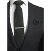 Cravates de cou Gusleson 8cm Cravate de laine Solide Cravate à carreaux pour hommes Qualité Cravats Cachemire et Mouchoir Set Costume Fête de mariage1