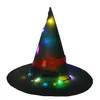 Halloween Decoration Witch Hats LED -lampor Cap Halloween Costume Props Outdoor Tree Hanging Ornament Home Glow Party Decor Cosplay1024017