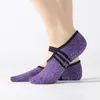 Mulheres Anti-Slip Respirável Backless Yoga Meias Pilates Ballet Dance Fitness Socks Algodão Anti-suor Gym Sports