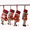 サンタクロースクリスマスストッキングぶら下げ足の格子クリスマス靴下漫画人形クリスマスツリー装飾ペンダント子供のキャンディーギフトバッグT9i00532