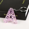 1pc Keyring 26 English Word English Letter Keychain Glitter harts A till Q handväska Charms för Woman15885777