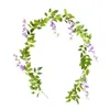 180 cm wisteria konstgjorda blommor plast Silk Ivy Vine Garland Hydrangea String Wedding Arch Diy Craft Wall Hanging Decoration3118