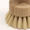 Handheld Wooden Brush Round Handle Pot Brush Sisal Palm Dish Bowl Pan Cleaning Brushes Kitchen Chores Rub Cleaning Tool DBC BH41002112869