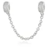 Charm Bracelets Buipoey Fashion Rose Gold Daisy Pattern Shiny Zircon Safety Chain Fit 3mm Snake Beads Bracelet Bangle Jewelry Gift227T