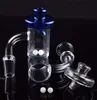 4mm dikke Clear Bodem 10mm 14mm 18mm Quartz Banger Glas UFO Gekleurde Carb Cap Gloeiende terp Pearl Quartz Nail Voor booreilanden Bong