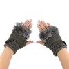 Женщины девушка теплый зимний из искусственного меха наручных перчаток без пальцев Mittens1
