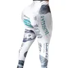 Designer Sexiga Kvinnor Yoga Byxor Fashion Slim Brev Mönster Tryckt Leggings Ladies Nya Trendiga Casual Tight Byxor Ny 2020