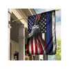 Drapeaux américains et minces de ligne bleue 3x5ft, drapeaux personnalisés de 3x5ft de vente chaude imprimant 150x90cm, 100% polyester, livraison gratuite