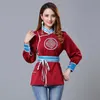 Asya Kadınlar Yeni Tang uygun standı yaka uzun kollu ipek üst Moda etnik ceket Şık oryantal Giyim
