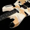 Anpassad butik Japan George Lynch Kamikaze III 2018 White Cream Camouflage Electric Guitar Floyd Rose Tremolo Black Hardware1186904