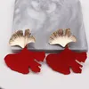 Bohemian Geometric Gold Silver Ginkgo Biloba Leaf Shape Drop Earrings for Women Statement Earring Jewelry Accessories Punk