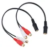 Câbles Audio prise Jack femelle 3.5mm vers 2 RCA femelle, câble adaptateur séparateur stéréo en Y pour PC, lecteur CD MP3