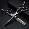 Czarne profesjonalne nożyczki fryzjerskie 6 0 cali 440C cięcie nożyce japońskie styl włosów do nożyczek do przerzedzania SET316R