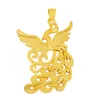 Trendy Bride 18K Gold Filled Phoenix Pendant Necklace for Girls Wedding Accessories Hot Ethnic Princess Necklace Chain Jewelry