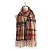 luxury- Новая зимняя женская мода шарф теплый кашемир Fringe пледом