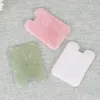 100 natural square shape jade gua sha tool gemstone rose quartz stone white jade gua sha massage face slimming lifting health care