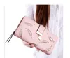 Womens Long Leather Wallets Leaves Hollow Out Handbags Zipper Buckle Ladies Purse Wallet Wholesale and Retail