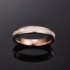 Bröllopsringar Vakki 4mm Tungsten Carbide Ring Women's Rose Gold Steel With Mother of Pearl Shell Comfort Fit storlek 5-1012685