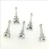 Lotto 100 pz Mini Torre Eiffel Pendenti con ciondoli in argento tibetano per gioielli che fanno Orecchini Collana Bracciale Accessori portachiavi 22 * 8mm DH0075