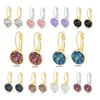 Boucles d'oreilles bijoux de luxe druzy boucles d'oreilles 12mm Bling ronde résine pierre balancent or argent boucles d'oreilles pour femmes dames bijoux de mode en vrac