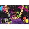 Materiale di sfondo 80 Happy Birth Birthday Showdrop PO Shoot Radio Rock Music Decorazione del partito 90's Graffiti Pittura Pografia Pops