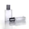 30 50 100 ml/1 Unze Leerer nachfüllbarer Milchglas-Spray-Parfümflaschen-Zerstäuberbehälter mit grauen Feinnebeldeckeln aus Aluminium für Reisen oder als Geschenk