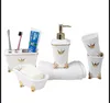 Porte-brosse à dents en céramique européenne salle de bain cinq pièces fournitures de toilette kit de lavage porte-brosse à dents ensemble nouveaux produits