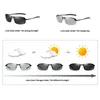 Merk Pochromic zonnebrillen Herenovergangslens Drijven Gepolariseerde zonnebril voor mannen Fashion Rimless UV400 Mirrored Goggles4268339