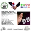 Hoop Huggie OMHXZJ toute la mode européenne femme fille fête cadeau de mariage fleur blanc Zircon S925 boucles d'oreilles en argent Sterling EA283k