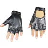 LongKeeper Femmes PU Cuir Demi-doigts Gants Rivets Mitaines sans doigts pour femme Conduite Danse Noir Luvas Guantes1