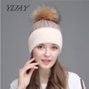 Women Wincoon Wool Furpom Pom Hat Femmina Donne Casualmente a doppio colore Casualmente Casuals Casuals Casualmente Bernelli1242G