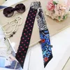 Scarves Jungle Love Print 100 Silk Riband Bag Wraps Scarf Lady Neck Decoration Small Ribbon Multi Hair Band Choker ZSBD22811209408