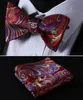 Krawatten Floral 100% Seide Jacquard Gewebt Männer Schmetterling Selbst Fliege BowTie Einstecktuch Taschentuch Hanky Anzug Set # RF31