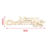 10st DIY Laser Cut Wooden Slice Merry Christmas Hängande Ornament Handcraft Letter Wood Pieces Crafts Xmas Heminredning