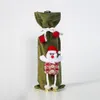 Christmas decorations three-dimensional cloth doll Christmas flannelette red wine Cover champagne bottle Cover T3I51115