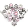 Metal e Copo Jóias Charms 16 pcs Estilos Assorted Micro-set Rhinestone Beads Cobre Fit Bracelete Europeia DIY e Pingente para Colar
